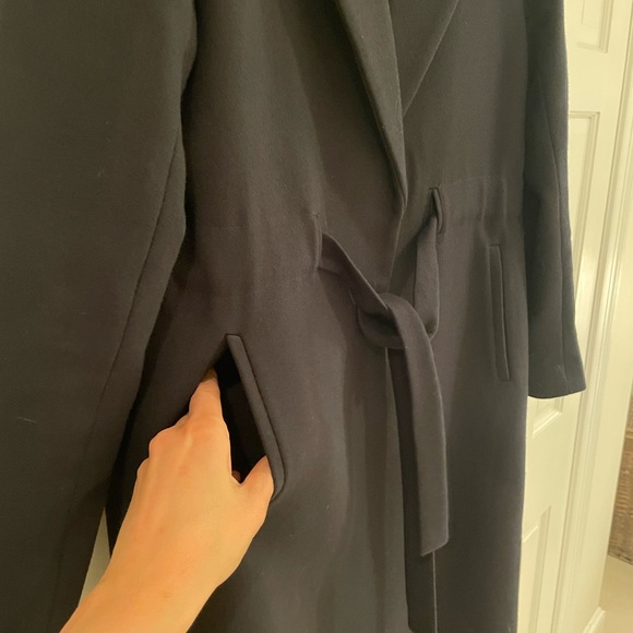 J Crew Women's Tie Waist Topcoat in Double
Serge Wool Black - Picture 7 of 11